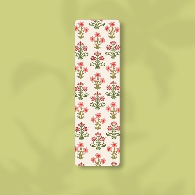 Marque-page fleurs indiennes roses