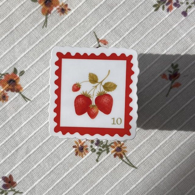 Sticker timbre fraises